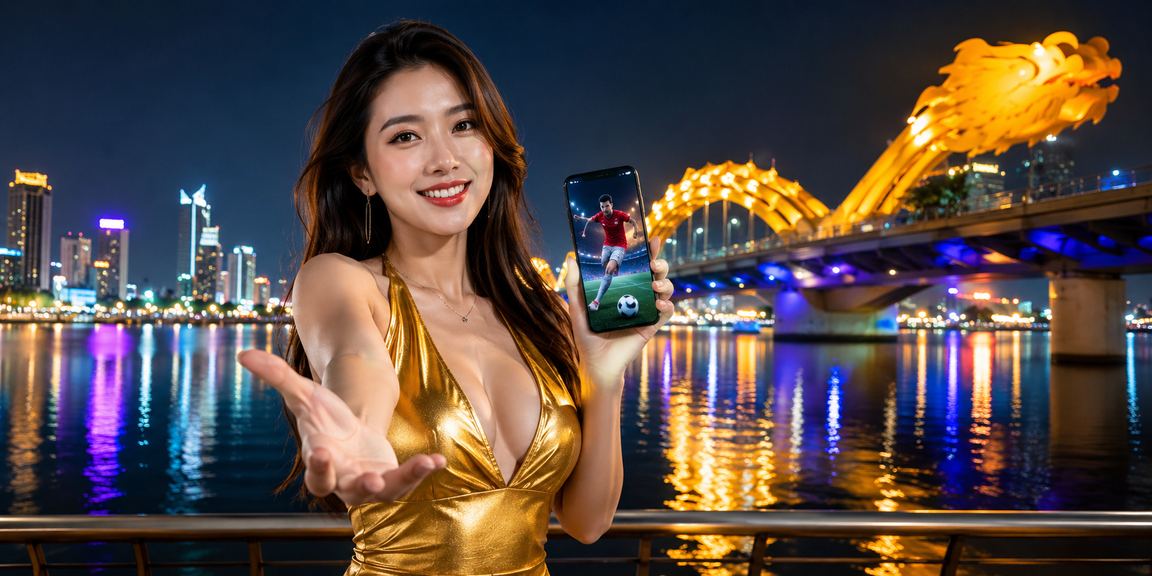Người phụ nữ tại Đà Nẵng sử dụng điện thoại tải ứng dụng cá cược thể thao và xem tỷ lệ kèo